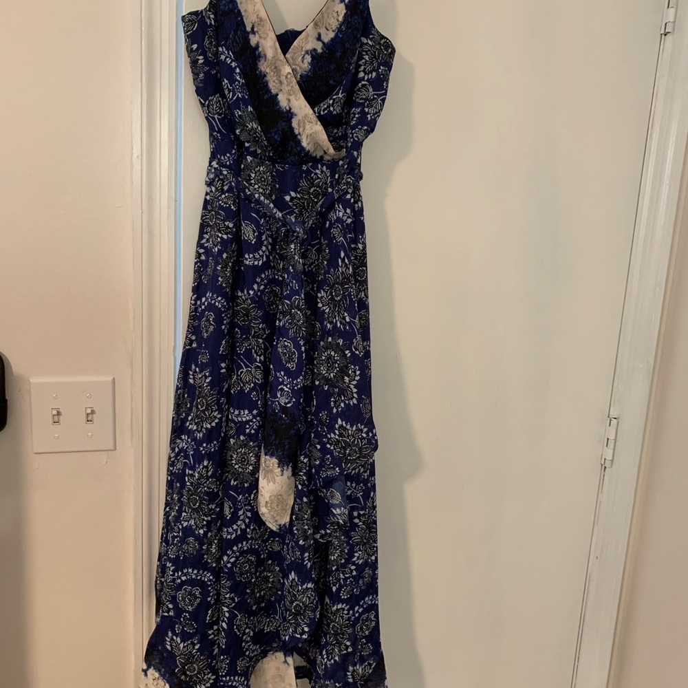 Guess Blue and Cream Maxi Dress
